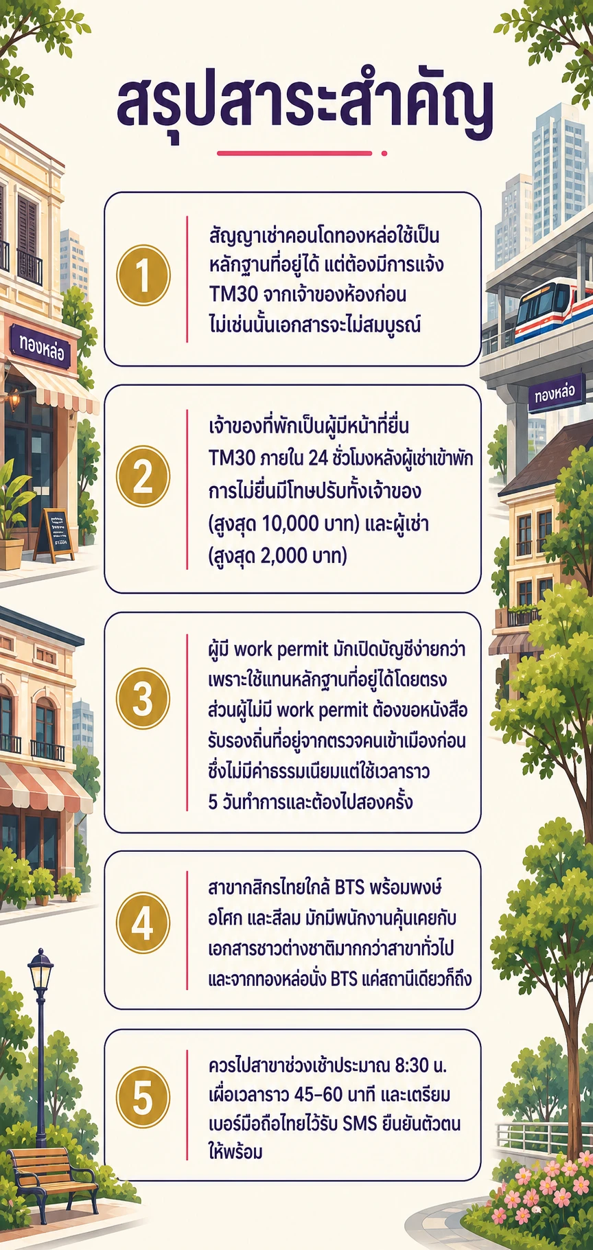 อินโฟกราฟิกสรุปข้อมูล เปิดบัญชีธนาคารชาวต่างชาติทองหล่อ ทำใกล้ BTS ได้ที่ไหน เตรียมเอกสารอะไรบ้าง
