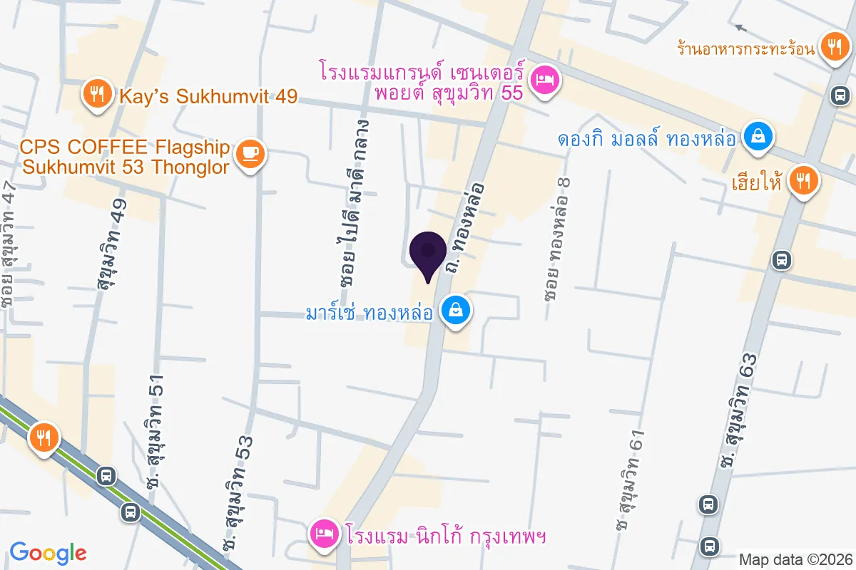 แผนที่ตำแหน่งบ้านไอซ์ สาขา ทองหล่อ