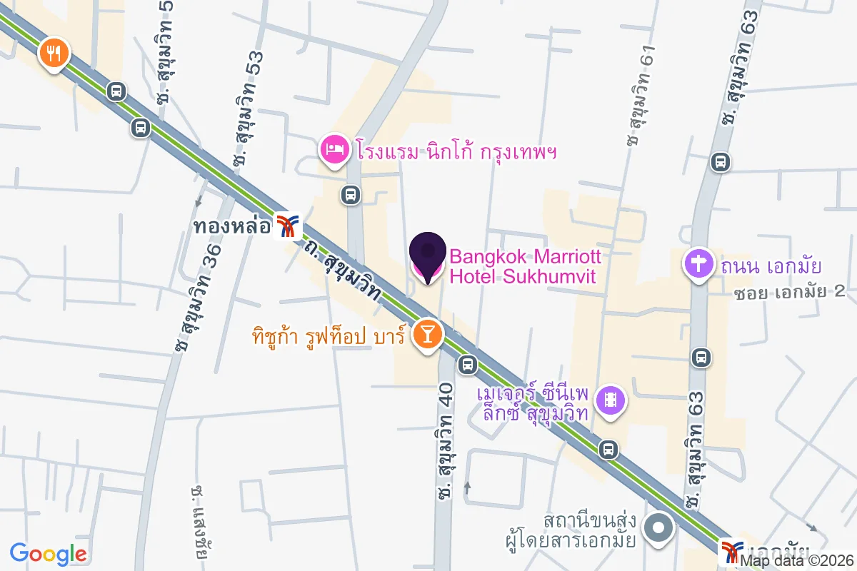 แผนที่ตำแหน่งแมริออท เอ็กเซ็กคิวทีฟ อพาร์ทเมนท์ กรุงเทพ สุขุมวิท ทองหล่อ