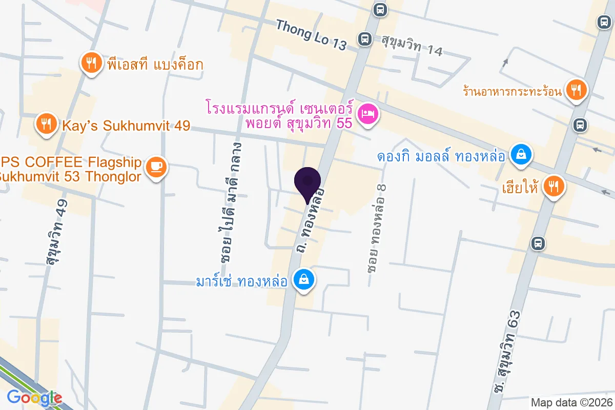 แผนที่ตำแหน่งครัวเจียงใหม่ - ทองหล่อ