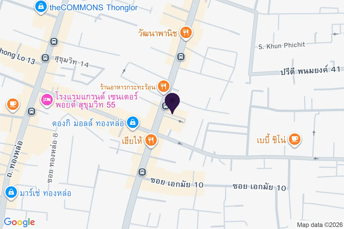 แผนที่ตำแหน่งSURAK (ซูรัก) บุฟเฟต์ปูดองเกาหลีต้นตำรับที่แรกในไทย l 수락 한식당 에까마이 l エカマイの韓国料理店 l SURAK korean restaurant Ekkamai